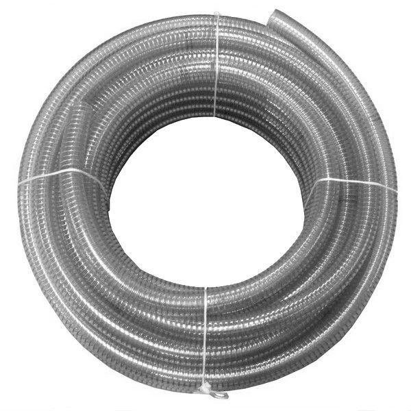 Weich-PVC Schlauch Ø 25 mm mit Hart-PVC-Spirale, grau – kaufen bei