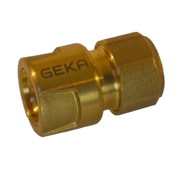 GEKA® plus Stecksystem Schlauchstücke mit Wasserstopp Messing für Trinkwasser 