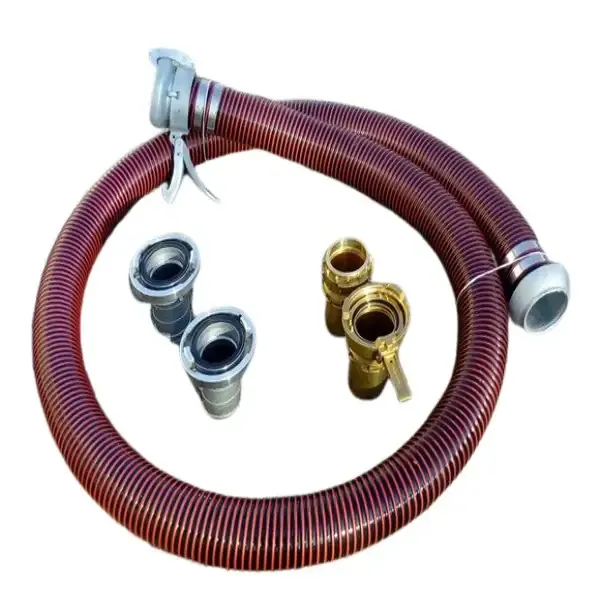 Zuschnitt Spiralschlauch blau/grau mit Kupplungen